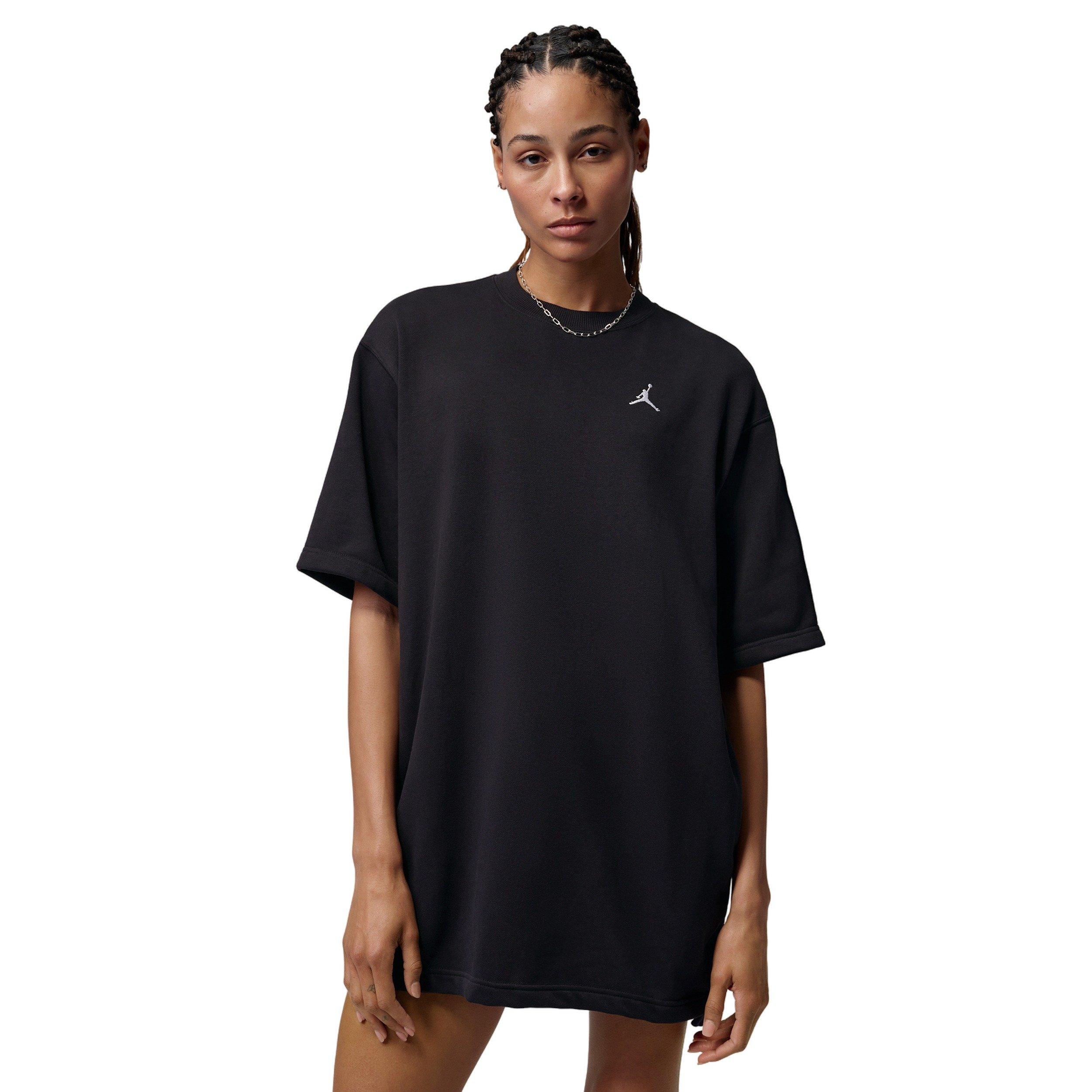 Jordan Women's Brooklyn Fleece T-Shirt Dress - BLACK/WHITE